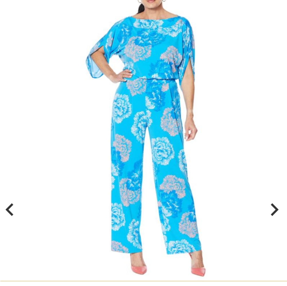 IMAN Turquoise Coral Jumpsuit